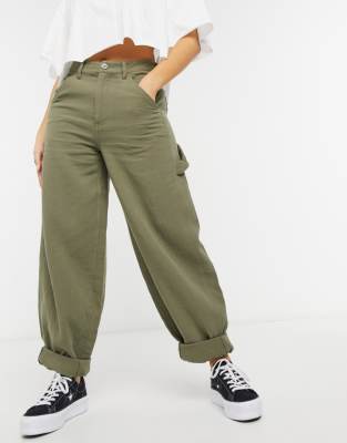 khaki joggers with belt loops