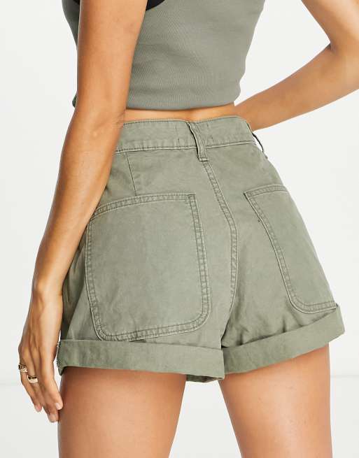 Khaki store mom shorts