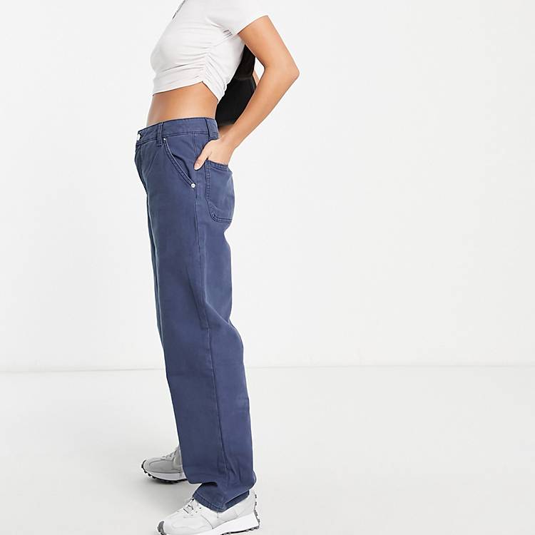 ASOS DESIGN Petite knitted sweatpants with tie waist detail in navy - part  of a set