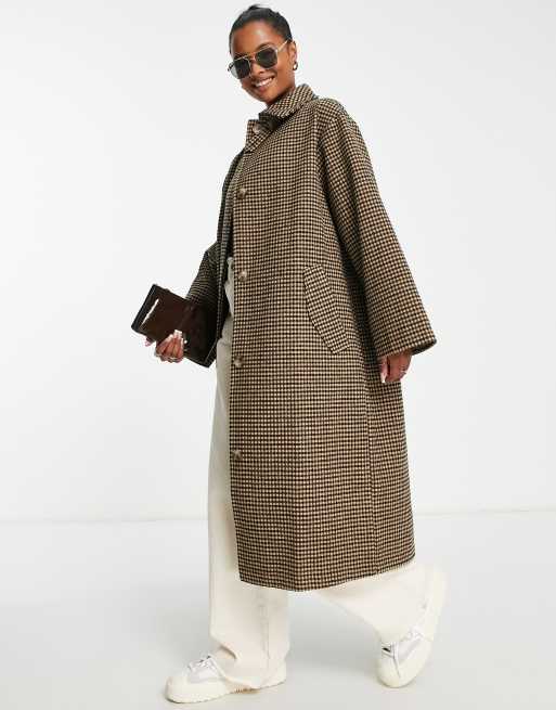 Asos houndstooth hot sale coat