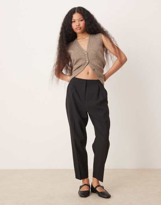 ASOS DESIGN slim ankle length pants in black