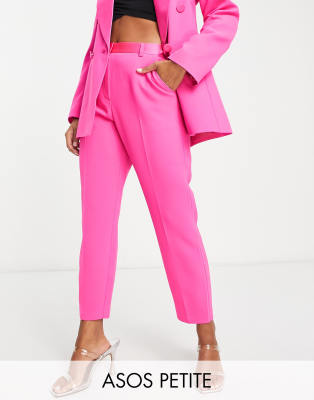 ASOS DESIGN Petite – Smoking-Zigarettenhose in leuchtendem Rosa | ASOS