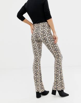 petite snake print flares