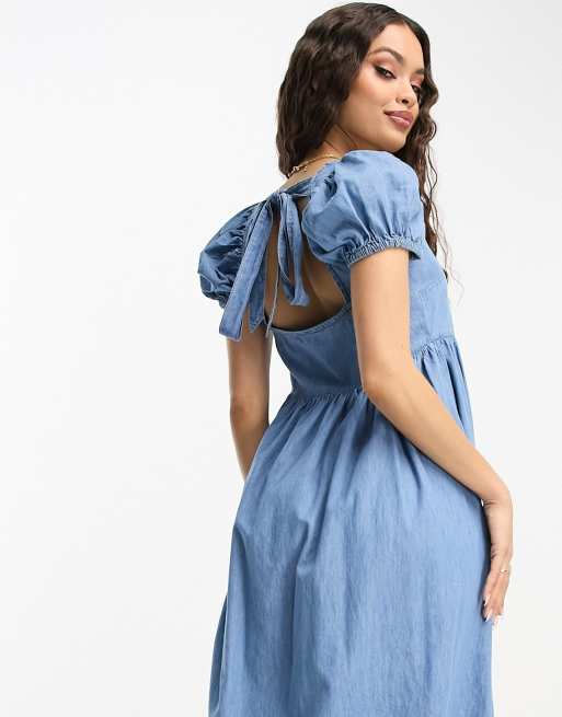 Petite blue hot sale jean dress