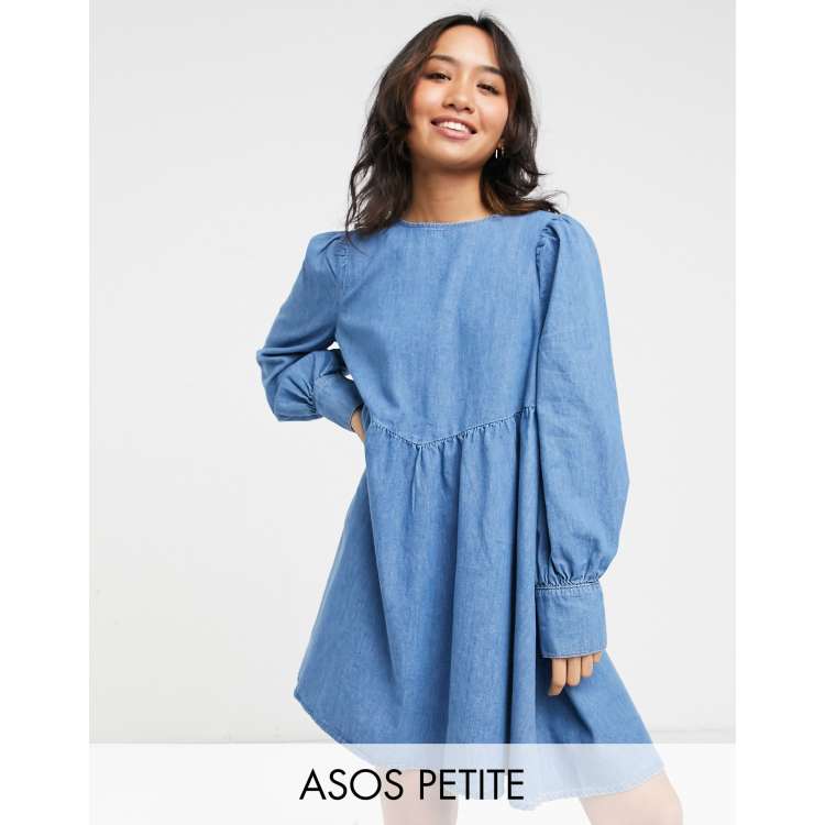 long sleeve denim smock dress Amazon.com: Girls Thin Long Sleeve Denim Dress Square Collar Loose Casual  Flowy Swing Jean Dress with Button for (Blue, 4-5 Years): Clothing, Shoes &  Jewelry