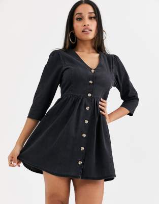 asos black denim dress