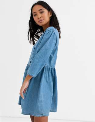 denim tea dress