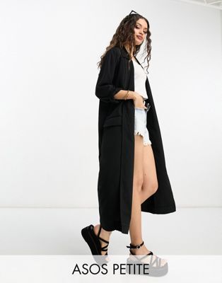 ASOS DESIGN Petite soft duster coat in black