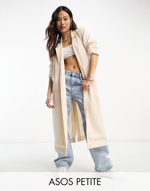 Women's Plus Woven Pocket Duster Coat