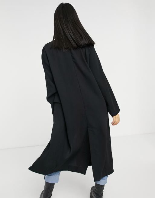 Ladies black hot sale duster coat