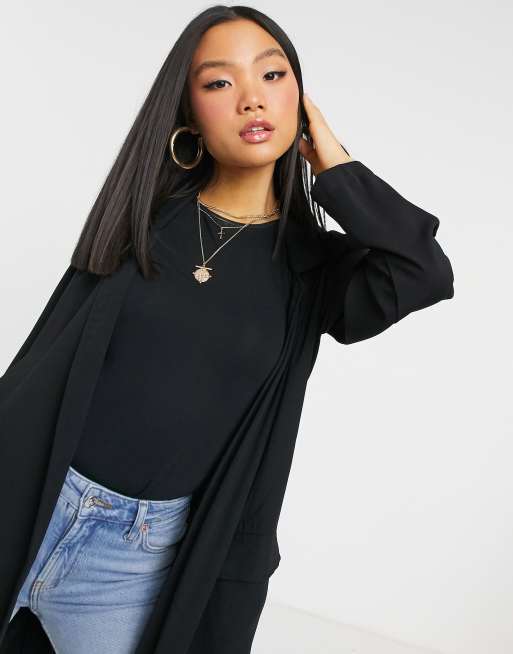 Asos black outlet duster coat