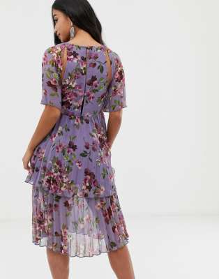 asos lilac floral dress