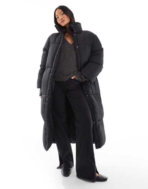 ASOS DESIGN Petite - Sort longline-jakke med polstring - view 1