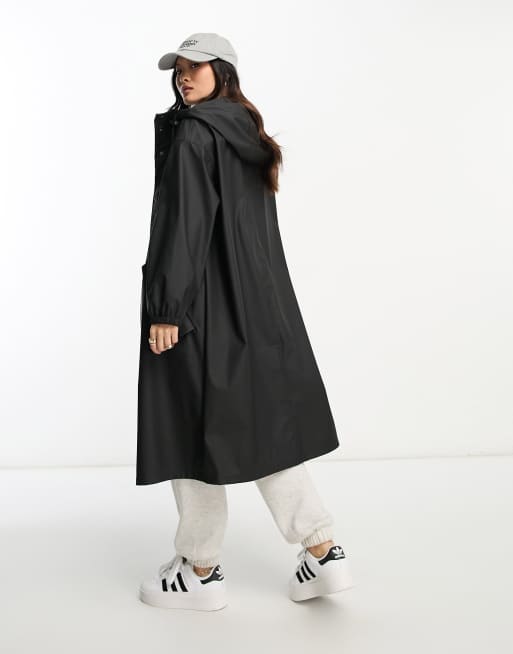 ASOS DESIGN Petite - Sort regnparka med gummibelægning, 3 af 4