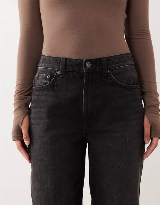 ASOS DESIGN Petite - Sorte afslappede mom-jeans med høj talje, 5 af 5