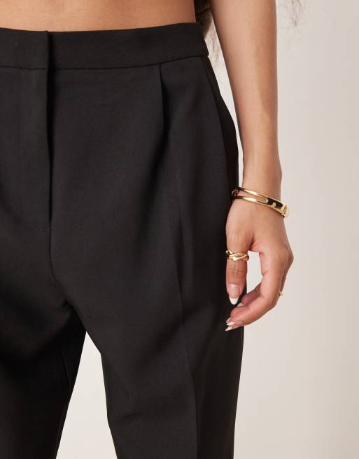ASOS DESIGN Petite - Sorte og skræddersyede bukser med tapered pasform, 5 af 5