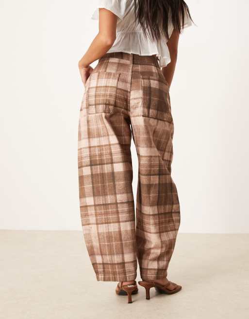 ASOS DESIGN Petite – Spodnie barrel w kratę, 2 z 5