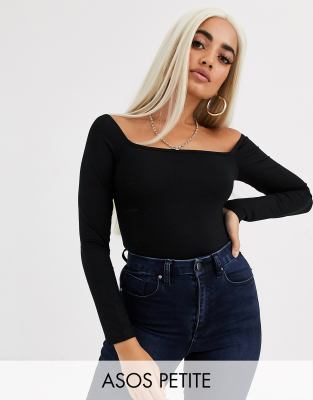 square neck bodysuit long sleeve