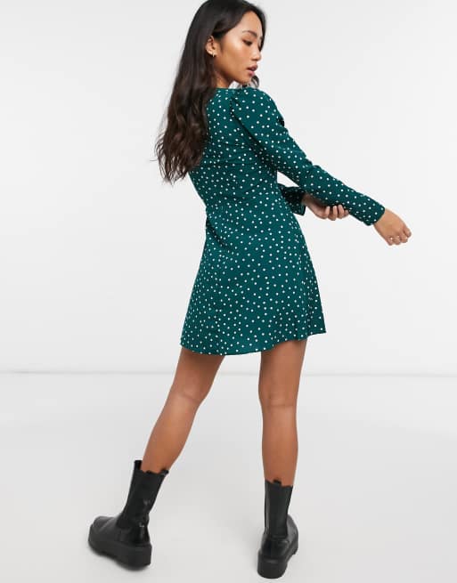 Green polka dot dress asos best sale