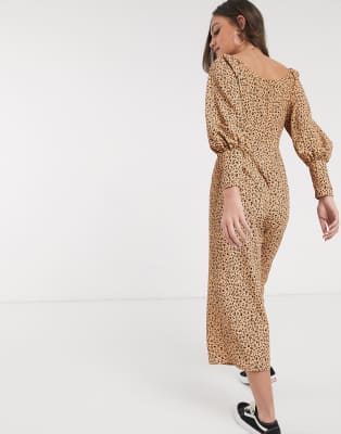 petite leopard jumpsuit
