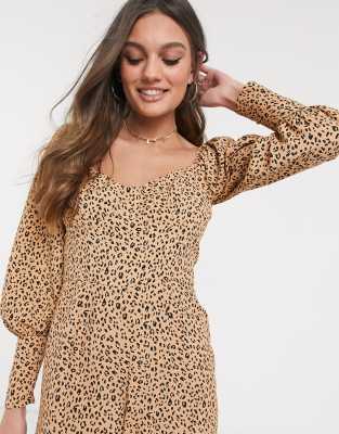 petite leopard jumpsuit