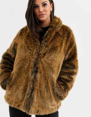 asos petite faux fur coat