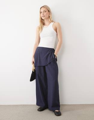 Asos Petite Asos Design Petite Straight Leg Pants With Skirt Detail In Pink