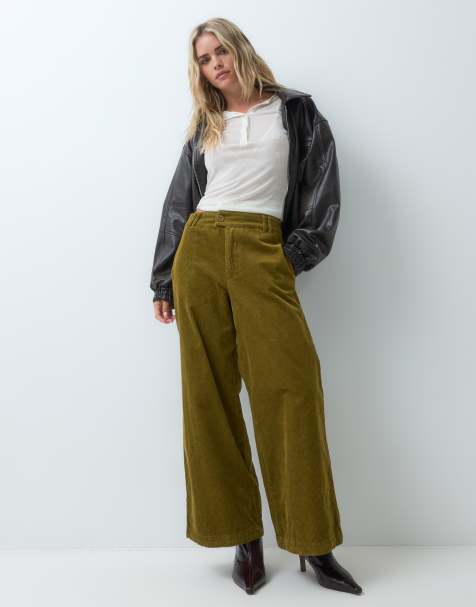 ASOS DESIGN Petite straight leg trousers in cord in dried tobacco - view 1