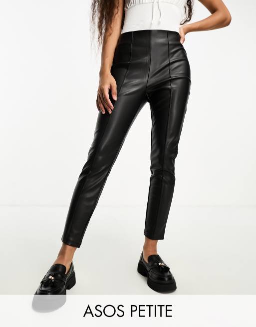 Basic Legging Pants In Petite In Stretch Faux Suede - Dark