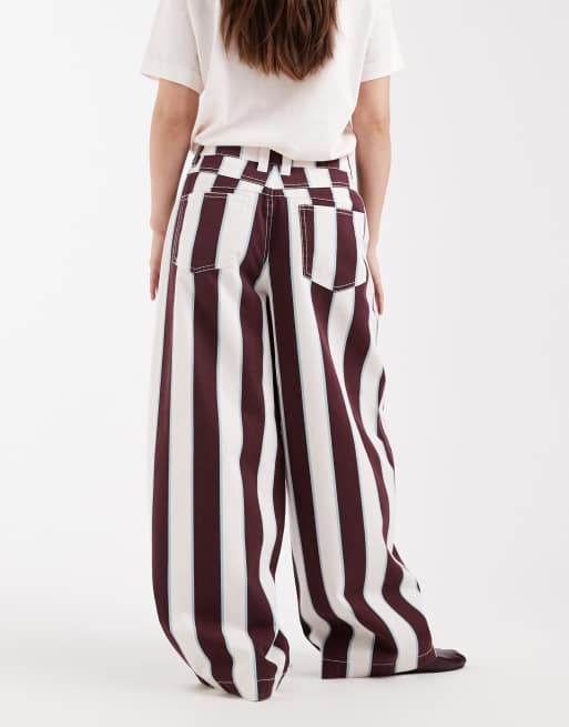 ASOS DESIGN Petite - Stribede bukser med tøndeformede ben, 5 af 5