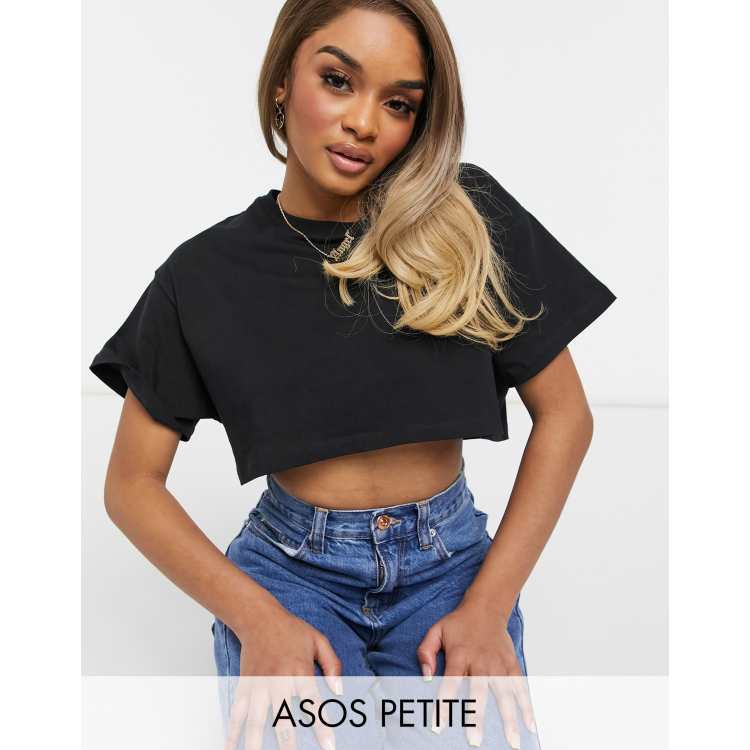 ★ason★ HOLIDAY CROPPED TSHIRT BLACK P0000BSS000A SKIMS | Relaxed Tees Oversized Cropped T-shirt | Women