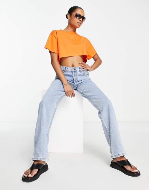 ASOS DESIGN Petite - Super cropped T-shirt in vlammenoranje, 4 van 4