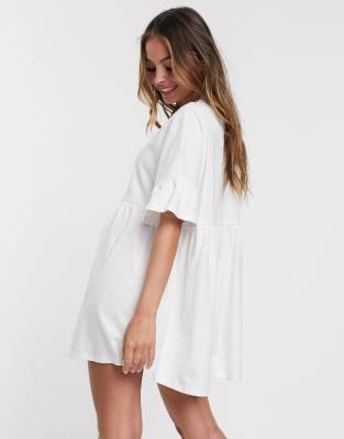 petite white smock dress