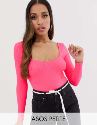 asos neon pink top