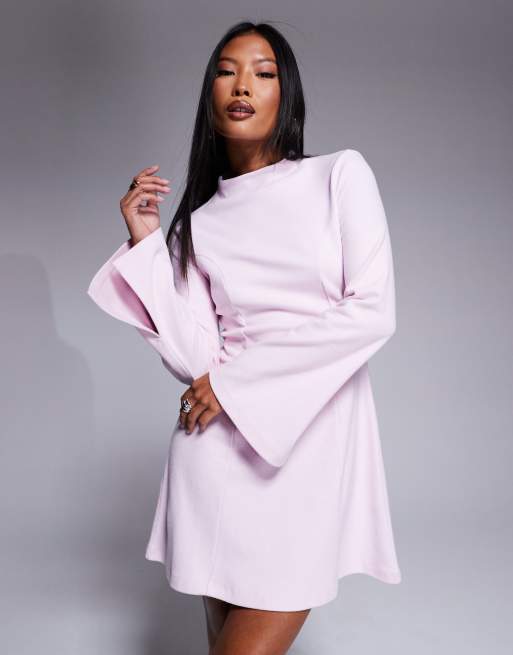 ASOS DESIGN Petite supersoft grown on neck fit and flare mini