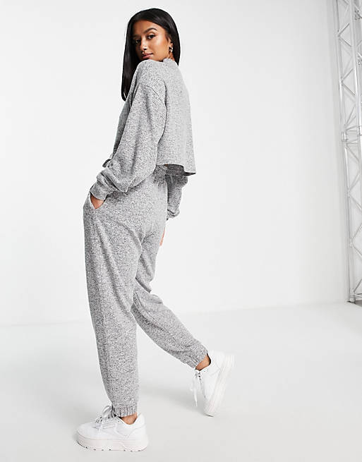  Petite supersoft high neck tracksuit /  jogger in grey 