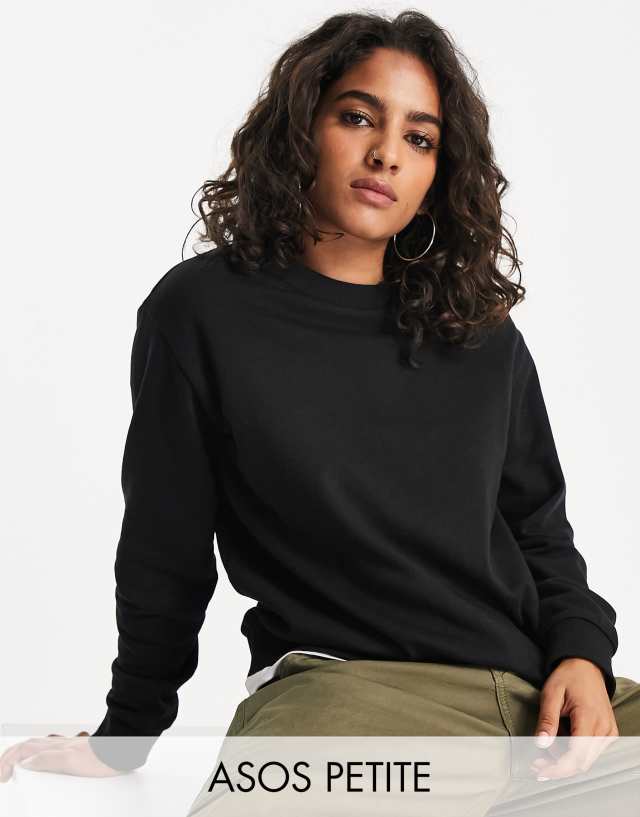 ASOS DESIGN Petite sweatshirt in black