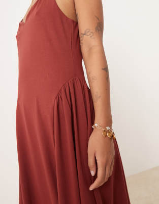 Shop Asos Petite Asos Design Petite Sweetheart Neckline Midi Dress