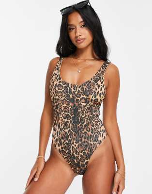 asos leopard print swimsuit