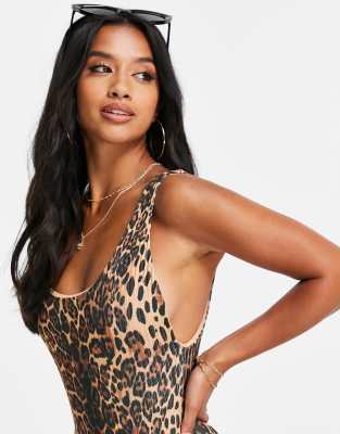 asos leopard print swimsuit