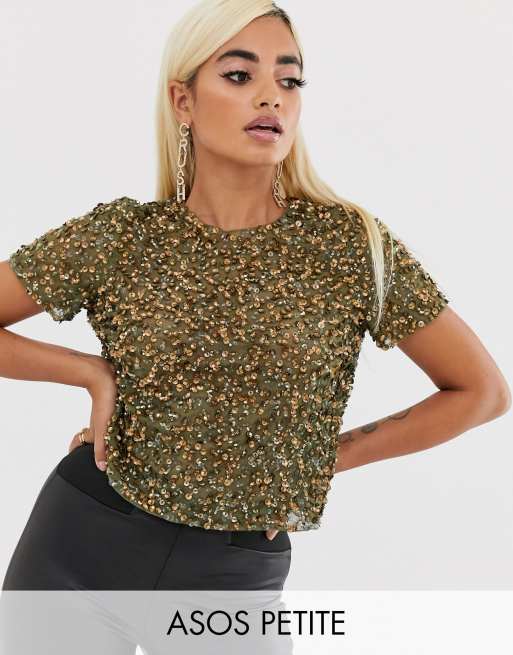 ASOS DESIGN T-Shirt With Sequin Embellishment