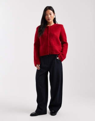 Asos Petite Asos Design Petite Tailored Arch Barrel Leg Pants In Blue