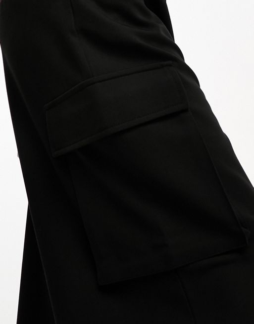 ASOS DESIGN wrap front pants in khaki