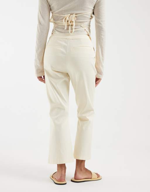 ASOS DESIGN Petite Tailored kick flare in cream, 5 of 5