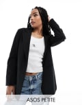 [ASOS DESIGN] ASOS DESIGN Petite tailored relaxed blazer in black L Black