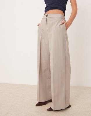 Asos Design Petite Tailored Relaxed Pants In Multi