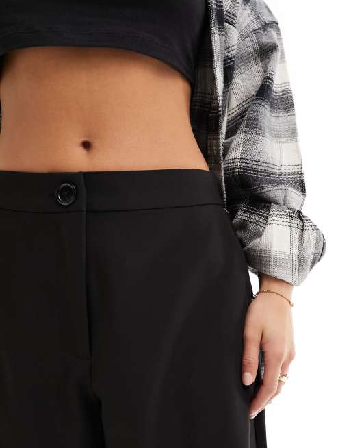 ASOS DESIGN Petite tailored relaxed straight leg pants in black, 5 of 5
