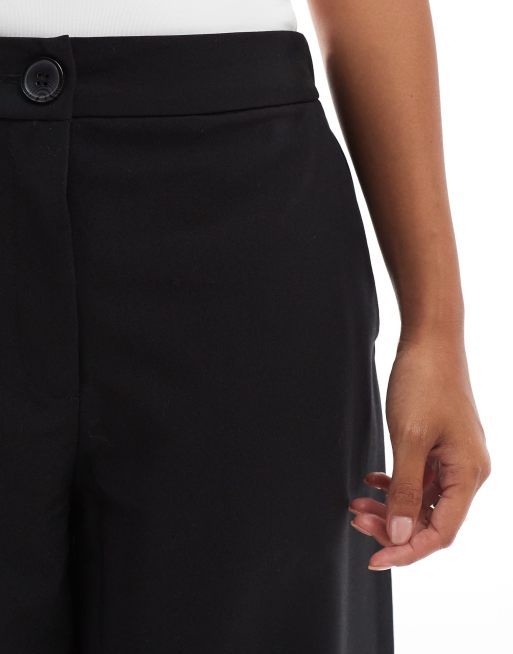 ASOS DESIGN Petite wide leg dad pants in black