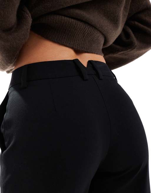 ASOS DESIGN Petite slim straight tailored pants in black