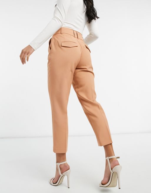 ASOS DESIGN Petite tailored smart mix match cigarette suit trousers in blush